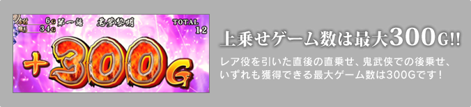上乗せゲーム数は最大300G!!